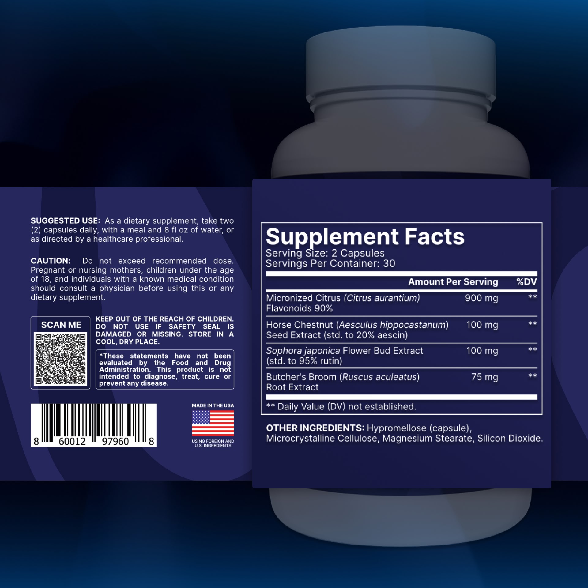 Circulex supplement facts label