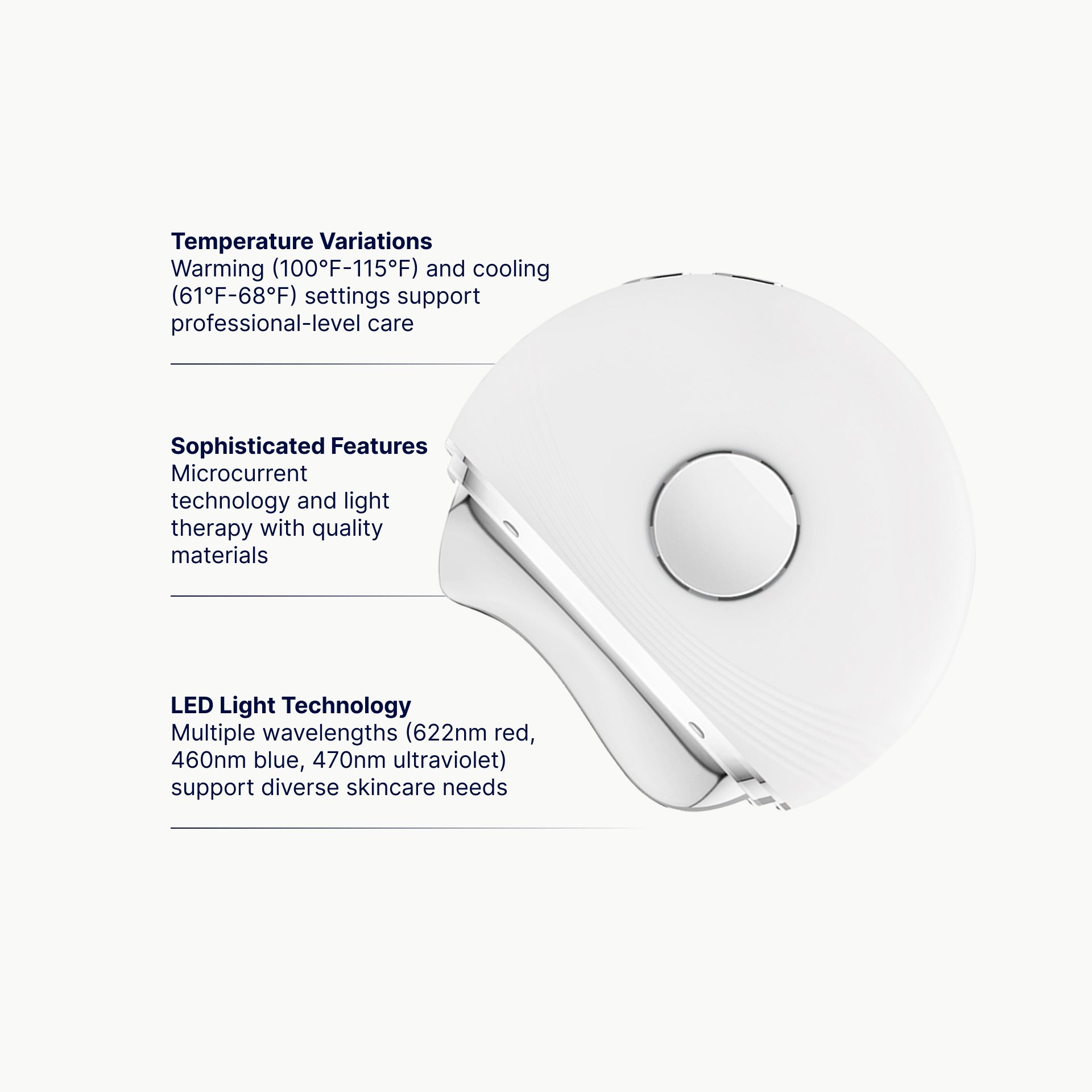 Hot & Cold beauty tool with LED light therapy