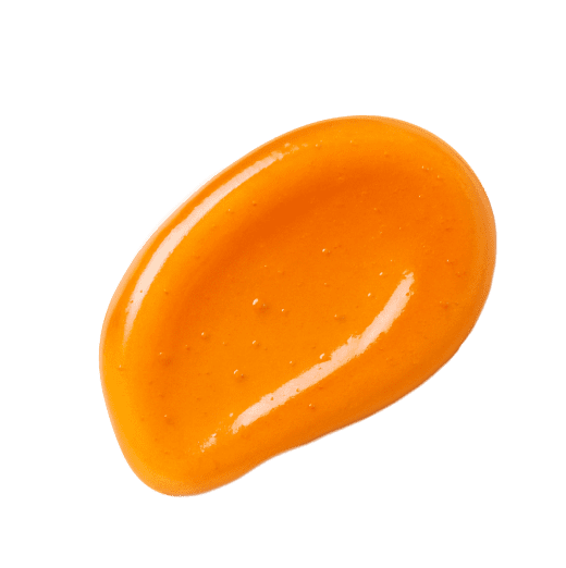 A warm golden-orange gel texture with a slightly viscous consistency
