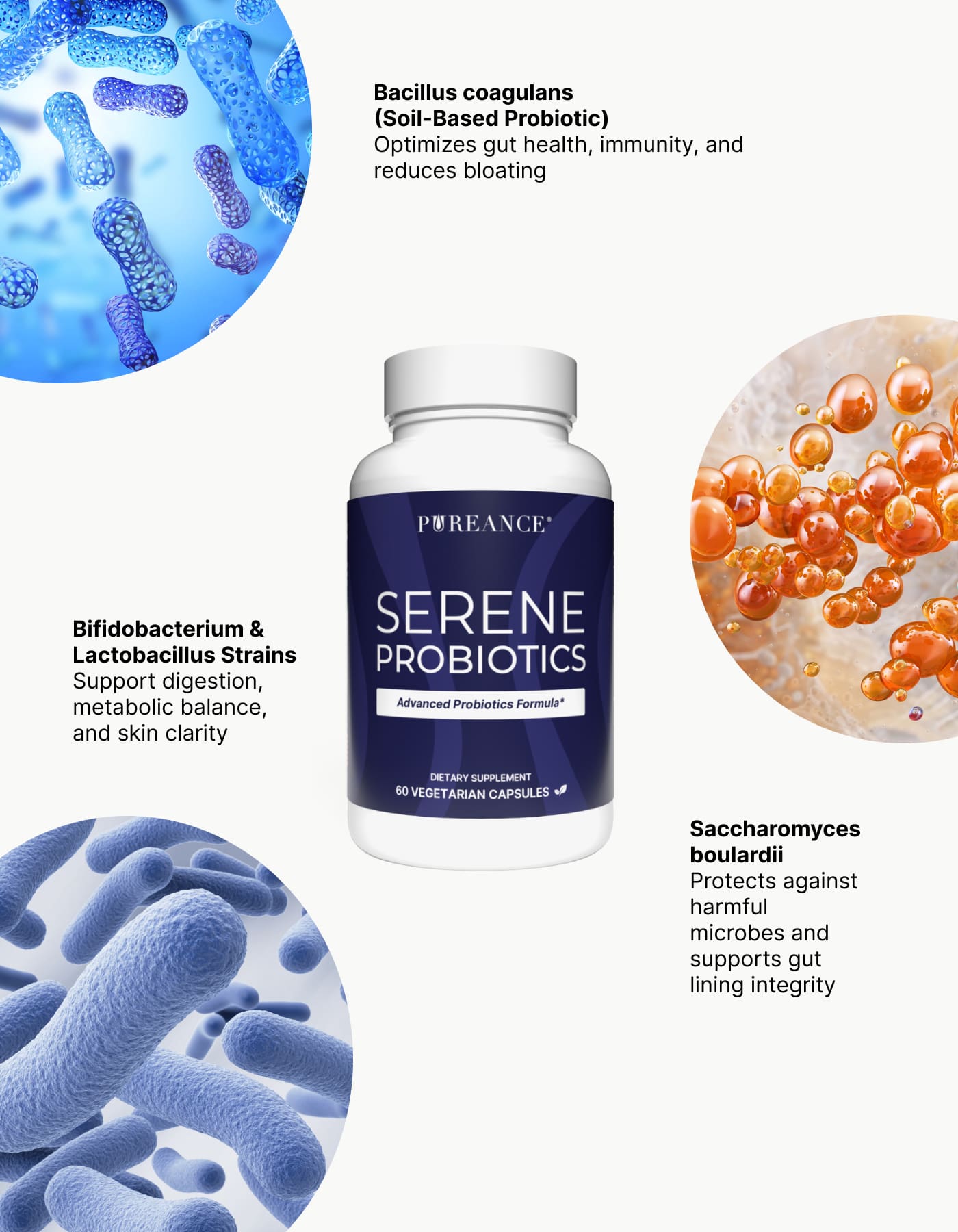 Serene Probiotics featuring probiotic and prebiotic support