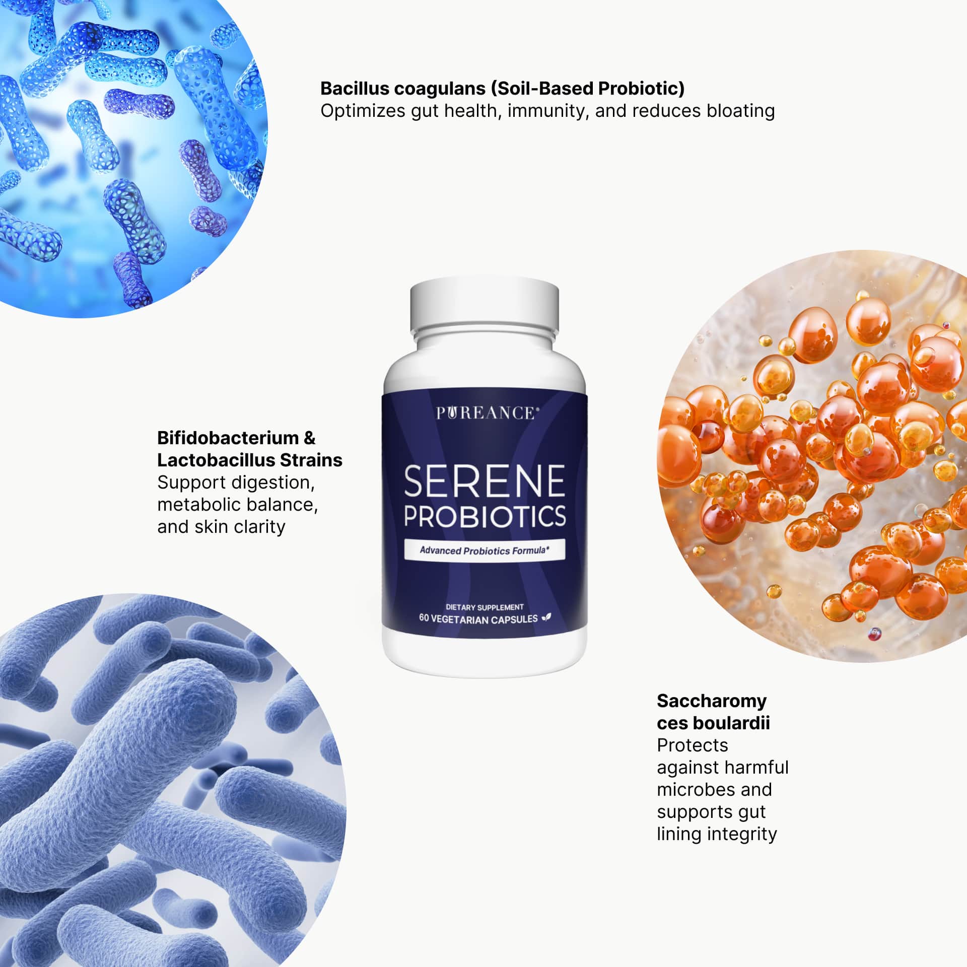 Serene Probiotics featuring probiotic and prebiotic support