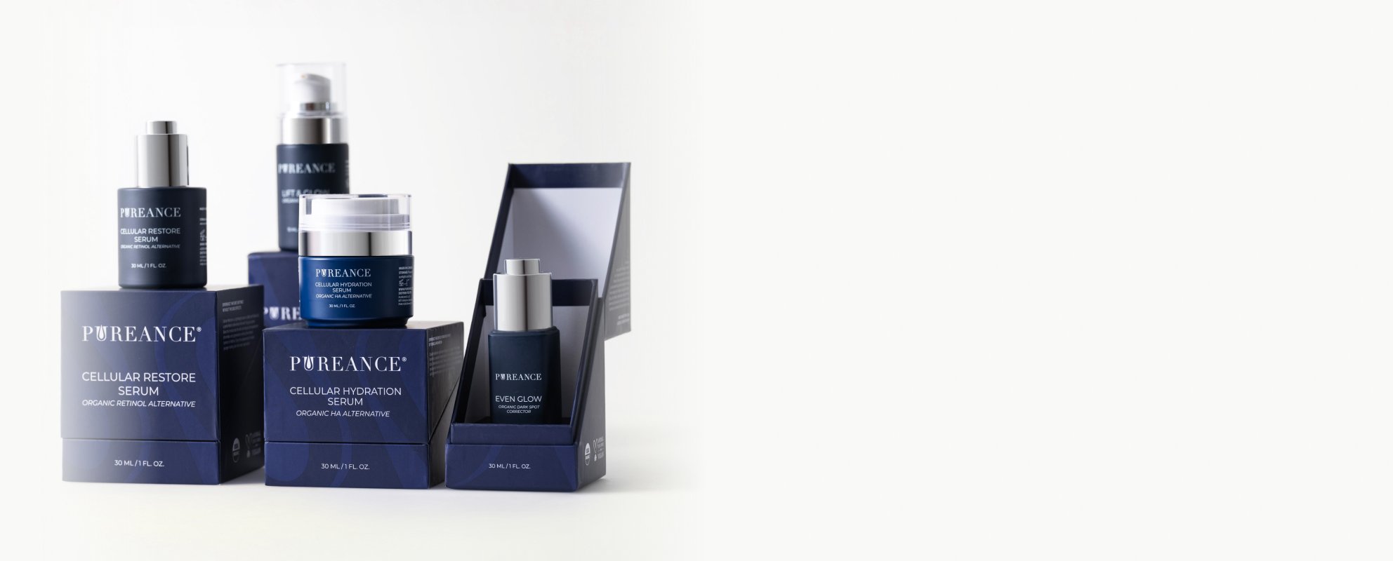 Pureance products displayed with a 10% subscribe and save offer